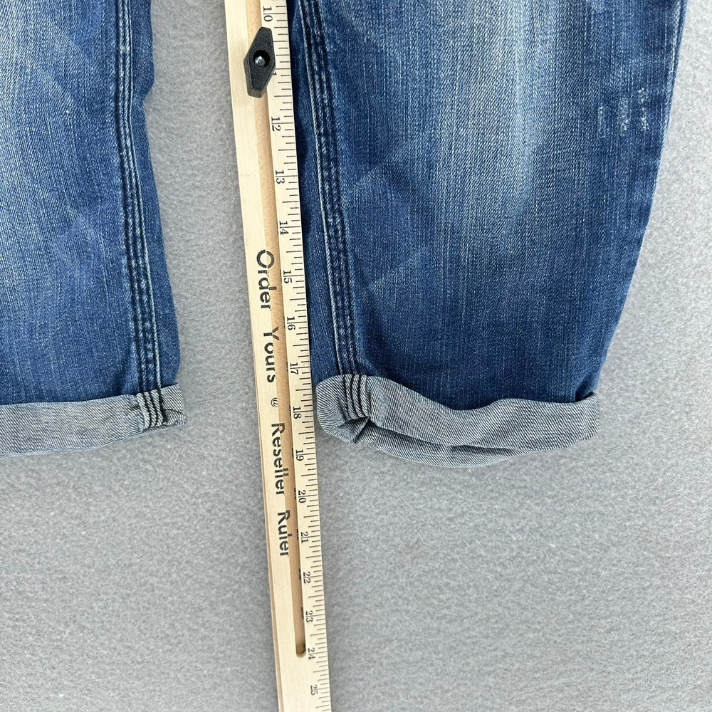 Superdry Cropped Union Denim Capri Blue Jeans Womens Size 30 (32x19) Preppy Rock - Picture 7 of 9